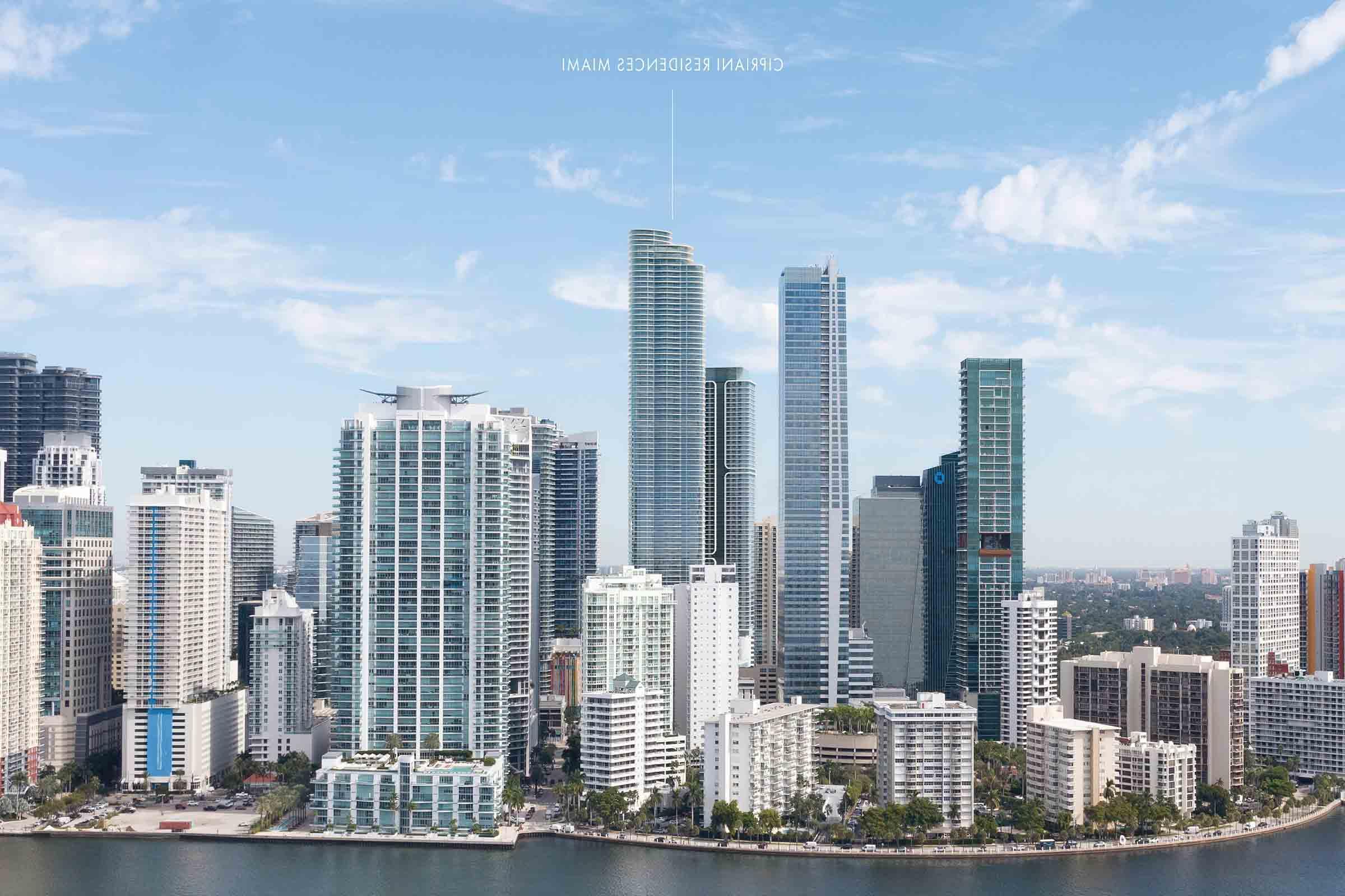 Cipriani Residences Brickell Miami建筑位置的渲染图