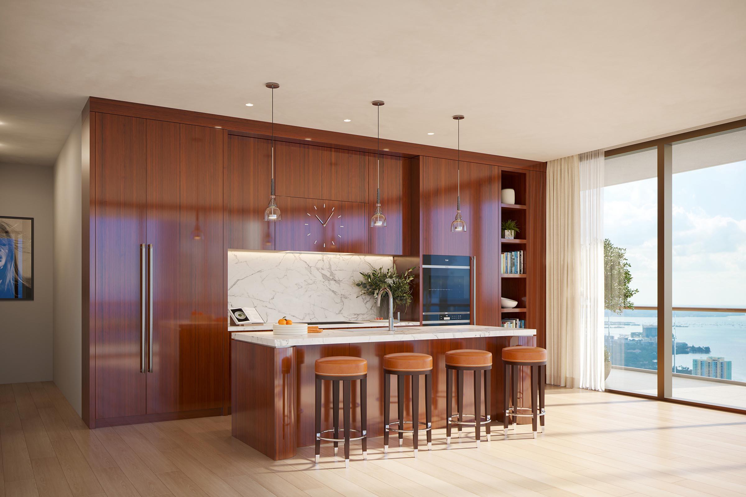 Cipriani Residences Brickell Miami Kitchen的渲染图