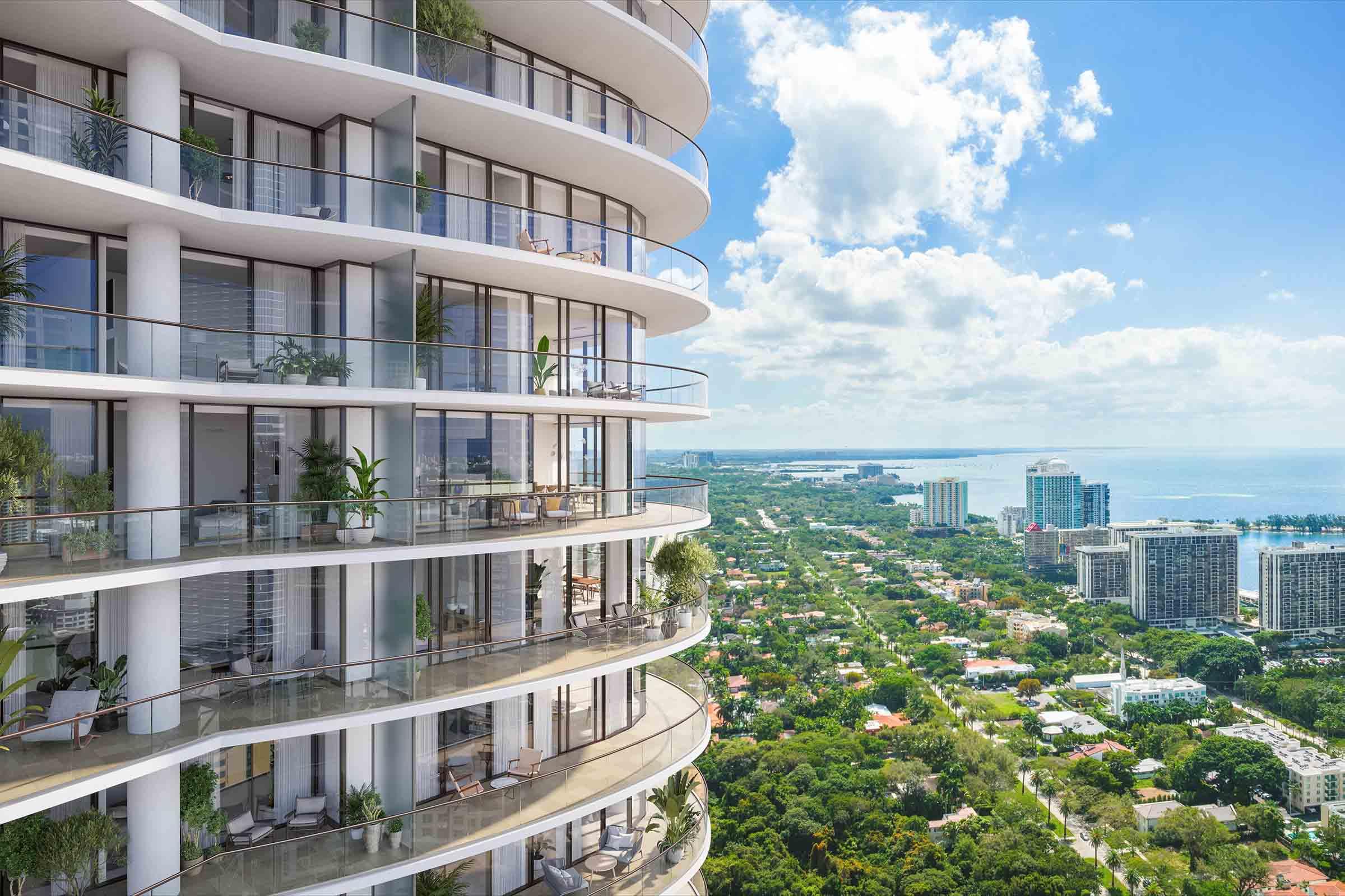 Cipriani Residences Brickell Miami South View的渲染图